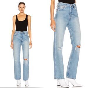 RE/DONE 90s high-rise loose light distressed straight jeans